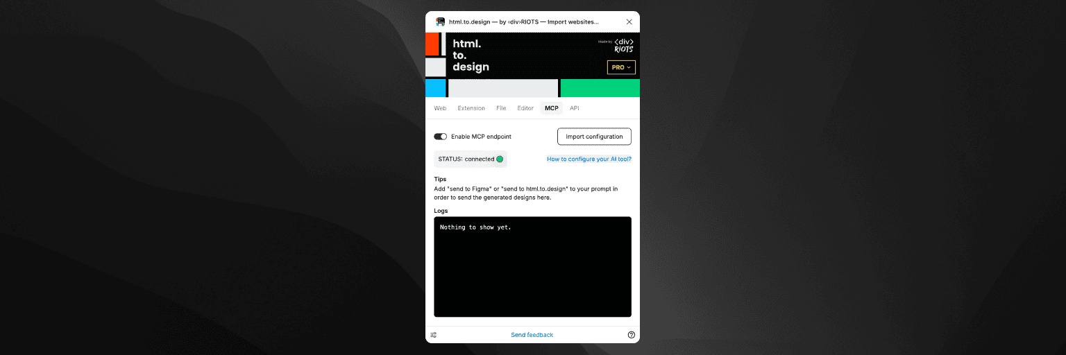Плагин html.to.design — вкладка MCP